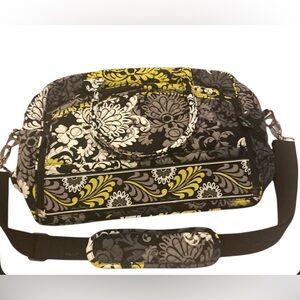 Vera Bradley Black and Yellow Floral Travel Bag